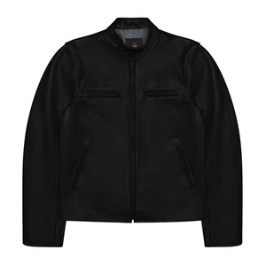 Men’s Black <b>Suede</b> <b>Leather</b> <b>Jacket</b> for Men Shirt Collar Zip Front Slim Fit Casual Premium Custom Fashion Winter Outerwear Clothing - Product Image 2