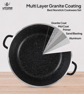 Ensemble complet d'ustensiles de cuisine antiadhésifs en granit avec couvercles, poignées de poêle amovibles, ensemble de cuisine pratique et luxueux - Product Image 3