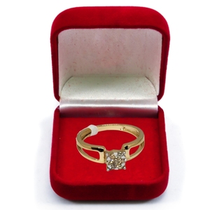 Bague élégante pour femme en or 9 carats, couleur HI, SI, diamant naturel 0,17 ct, plaqué rhodium, certifiée IGI, bijoux fins légers de luxe - Product Image 1