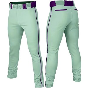 Men's Printed Baseball Pants <b>Magenta</b> Solid Color Breathable 100% Polyester Slim Fit Pockets Belt Closure Winter All Apparel - Product Image 6