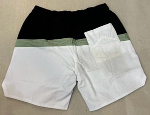 Custom Solid Black and <b>White</b> Colorblocking Front Logo Drawstring <b>Jogger</b> Basketball <b>Shorts</b> Loose Casual Beach for Men - Product Image 4
