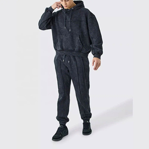 Ensemble de survêtement sportif style athlétique en molleton de coton, sweat-shirt et pantalon de jogging, coupe décontractée, vêtements d'entraînement imprimés - Product Image 3
