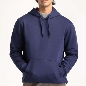 Sudadera con capucha de manga larga para hombre, estilo moderno, premium, con logo personalizado impreso, de color sólido, mezcla de algodón. - Product Image 1