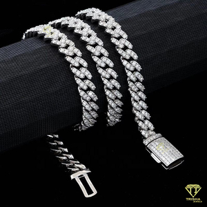 Fine Hip Hop Jewelry Necklace 925 Sterling Silver With Certified Lab Grown Diamond <b>Infinity</b> Link Chain Design - Product Image 6