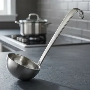 Cuchara de Sopa de Aluminio de Primera Calidad, Mango Largo, Cuchara para Servir con Tazón Profundo, para Uso en Cocina, Restaurantes y Servicios de Catering - Product Image 3