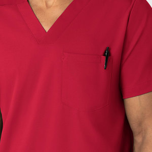 V Neck Solid Color Medical Uniform Set For Men Pet Hospital Nurse <b>Scrubs</b> Surgical Short Sleeve Dental <b>Scrub</b> <b>Top</b> For Sale - Product Image 3