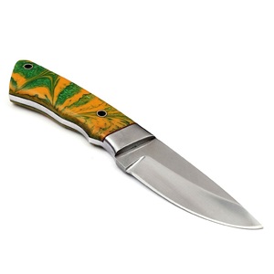 Custom Handmade Outdoor Hunting Skinning Camping Knife with Color Resin Handle Stainless Steel <b>Drop</b> Point Blade for Wholesale - Product Image 1