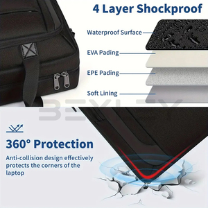 Sacoches d'ordinateur portable en polyester Oxford durables à plusieurs compartiments avec bandoulière réglable pour la vente en gros - Product Image 5
