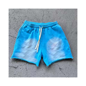 Shorts en coton rose 100% avec cordon de serrage, logo frontal, style streetwear, écologiques, respirants, décontractés, taille mi-haute pour hommes - Product Image 4