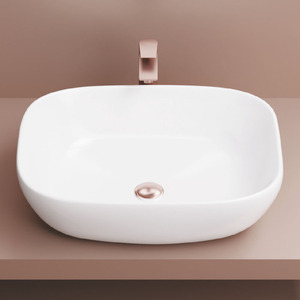 Comptoir en céramique de forme ovale pour hôtel moderne Oceno, facile à nettoyer, poli, garantie 5 ans, respectueux de l'environnement - Product Image 1