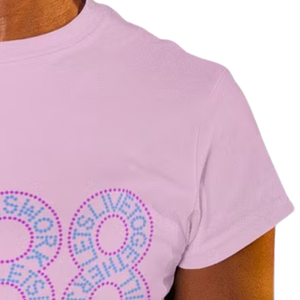 Camiseta de Manga Corta con Pedrería Rosa 1938 para Mujer, Camisa Informal Moderna con Estampado Gráfico, Ropa de Moda, Cómoda para Uso Diario - Product Image 3