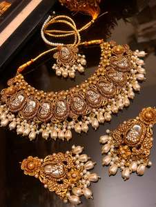 Juegos de Joyería de Lujo Chapados en Oro para Mujer, Conjunto de Collar y Aretes para Boda, Personalizados OEM ODM - Product Image 5