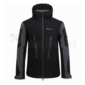 Veste polaire à capuche bleue pour homme, col montant, fermeture éclair intégrale, coupe-vent, respirante, écologique, décontractée, pour l'extérieur, hiver, coupe classique - Product Image 6