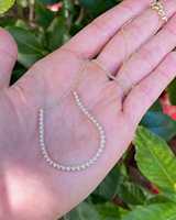 Collier tennis en diamant de laboratoire plaqué rhodium 10K 14K 18K, longueur réglable, fin et délicat, avec fermoir mousqueton, idéal pour superposition