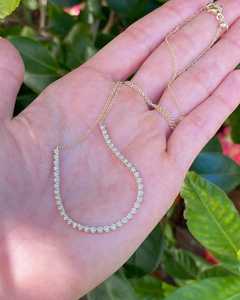 Collier tennis en diamant véritable 10K 14K 18K, vente en gros, chaîne fine et délicate, collier ras du cou, chaîne à superposer, fermoir mousqueton, prix usine - Product Image 4