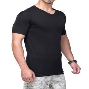 Camisetas de Jersey Lisas Casuales para Hombre, 180 Gramos, Manga Corta, Cuello en V, Transpirables, de Secado Rápido, Ecológicas, Ajuste Regular Comprimido - Product Image 1