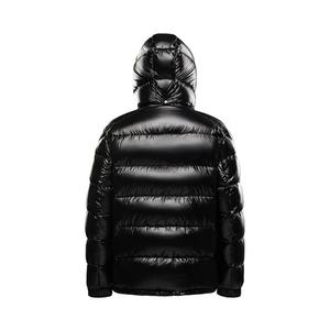 Men Hooded <b>Thin</b> Coated Full Zip <b>Puffer</b> <b>Jacket</b> with Embroidery Winter Fashion Wholesale OEM Supply - Product Image 2