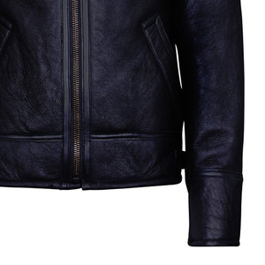 Blouson Bomber Personnalisé VORNEX INDUSTRY en Cuir Véritable Écologique 2026 Noir en Peau de Mouton Hiver avec Col Montant - Product Image 6