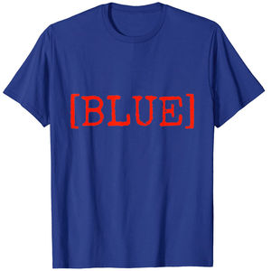 Camiseta Azul para Hombre con Texto Rojo [AZUL] Estampado en la Parte Delantera, Manga Corta, Cuello Redondo, Estilo Casual, Tejido de Algodón Jersey, Corte Regular - Product Image 1