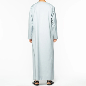 Abelin Modern Kuwait Style Arabic Saudi Long Sleeve Modest Ankle Length <b>Mens</b> <b>Thobes</b> Jubbah Plus Size Solid Polyester Thermal - Product Image 5