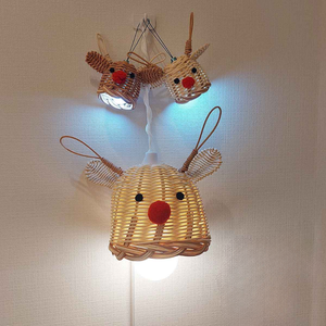 Lampe suspendue en rotin faite à la main en forme de renne pour la décoration intérieure de la maison, des fêtes et des chambres, magnifique - Product Image 2