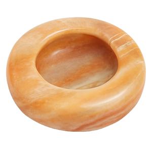 Bol décoratif en marbre Orange fabriqué à la main cendrier en pierre Unique pour décor de bureau à domicile cadeau en marbre élégant - Product Image 1
