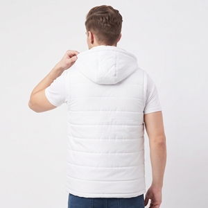 Best Quality Men's Winter <b>Padded</b> Vest with <b>Hood</b> Sleeveless Windproof <b>Jacket</b> Zipper Pockets Casual Outdoor Outerwear - Product Image 6