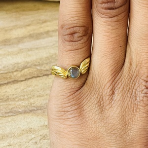 Fashionable Angle Wing <b>Ring</b> Labradorite Brass Gold Plated <b>Ring</b> Bird Wing <b>Statement</b> <b>Ring</b> Boho Handmade Wholesale Dainty Wing <b>Ring</b> - Product Image 6