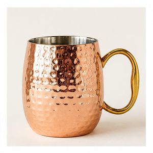 Tendances en matière de vaisselle durable : Mugs en cuivre martelé avec logo personnalisé et poignée ergonomique, vente en gros de tasses écologiques pour Moscow Mule - Product Image 5
