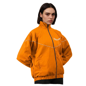 Veste unisexe violette avec logo brodé, col montant, fermeture éclair, style sportif, vêtement d'automne - Product Image 4