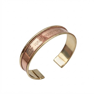 Wholesale Tri-Color Twisted Metal Cuff <b>Bracelet</b> Handmade Multi-Tone Adjustable Open Bangle For <b>Men</b> Women Custom Copper Brass - Product Image 6