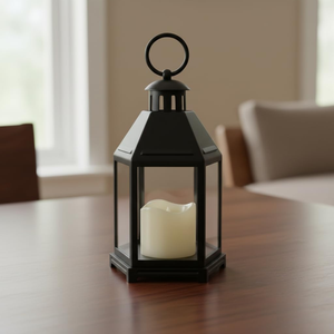 Vintage Durable <b>Lantern</b> with Pillar Candle, Wall Hanging <b>Lamp</b>, Antique Design iron Holder for Home and Cafe Decor - Product Image 2