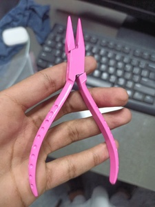 Pince à bec effilé rose pour la fabrication de bijoux, avec poignée à motif imprimé, outil de précision pour la perlage - Product Image 5