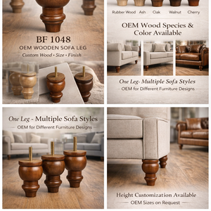 Pata de Mueble Moderna de Madera Torneada, Pata de Repuesto para Sofá, Gabinete o Mesa, de Madera Maciza, Duradera y Fácil de Instalar - Product Image 6