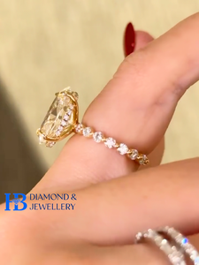 Anillo de Compromiso con Diamante Cultivado en Laboratorio de Corte Ovalado de 3 Quilates, Oro Sólido de 14K, Certificado IGI, Solitario con Halo Oculto, Set de Regalo para Boda - Product Image 1