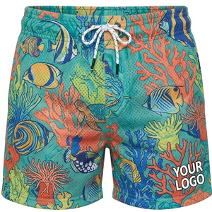 Shorts de Playa Personalizados de Verano, Talla Grande, Shorts de Baño 100% Poliéster, Traje de Baño a Rayas para Hombre, Pantalones de Playa para Hombre - Product Image 3
