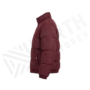 Hooded Quilted Waterproof <b>Bubble</b> Jacket Black Full Sleeve Winter Windproof Cotton Shell Knitted Fabric Polyester Filling Stand - Product Image 3