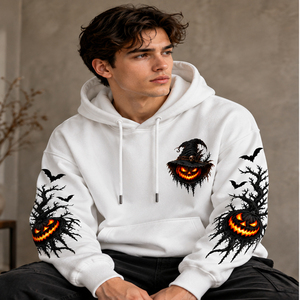 Sudadera con Capucha de Halloween para Hombre, Oversize, con Estampado Gráfico de Calabaza y Espantapájaros, Estilo Gótico, Pullover, Ropa Urbana de Otoño, Regalo - Product Image 3