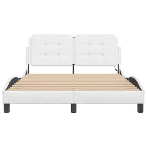 Cadre de lit rembourré Zadar blanc 53,9''x74,8'' avec LED sans matelas - Product Image 6