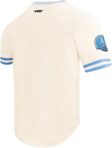 Camiseta Oilers Cream con Diseño de Mascota Bordada en Rojo y Azul, Material de Algodón, Clásica, de Manga Corta - Product Image 3