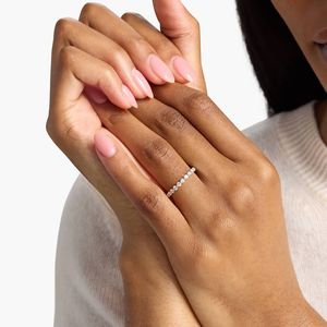 Luxury Floating Lab-Grown Diamond Round Brilliant Cut Filled Women's Wedding <b>Ring</b> in 18K Yellow Gold - Product Image 2