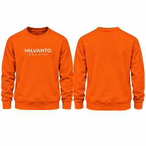 Custom Orange Unisex 350 GSM Sweatshirt 80% Cotton 20% Polyester Cotton Fleece Crew Neck <b>Pullover</b> <b>Men</b> Women Winter Wear - Product Image 1