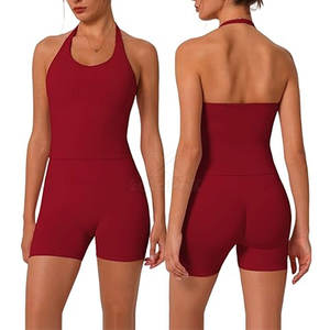 Conjunto de Shorts de Yoga Sólidos para Mujer y Top Corto sin Mangas, Tela Suave y Cómoda, Ajuste Elástico, Secado Rápido, Antibacteriano, para Actividades al Aire Libre - Product Image 5