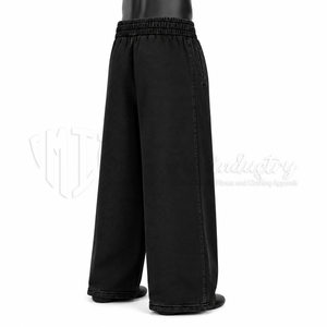 Pantalon de survêtement décontracté noir pour homme, taille élastique, poches latérales, coupe droite, léger, tissé, 100 % coton, écologique, respirant - Product Image 5