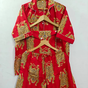 Conjunto de Pijama de Lujo al Por Mayor para Mujer, Traje de Noche de Algodón, Ropa de Fiesta para Damas de Honor, Vestido de Noche de Algodón Suave - Product Image 1