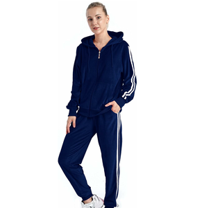 Velvet Tracksuits Women Heavyweight Velvet High Quality Blank Pullover Hoodies and Jogger Set Breathable Velvet Tracksuits - Product Image 2