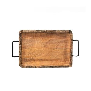 Bandeja de Servir de Madera con Diseño Único Estilo Wabi Sabi de UO, con Asa, para Mesa de Comedor y Platos de Servir Durante Bodas y Ramadán - Product Image 2