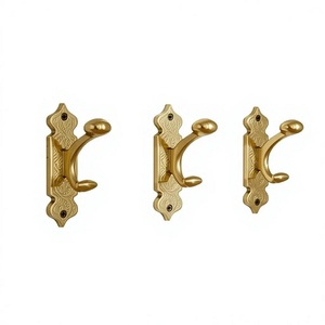 Classic Brass Wall Mounted <b>Hook</b> Rust Resistant <b>Black</b> Matt Colour Single <b>Hook</b> For Bathroom Bedroom Wardrobe Use Customizable - Product Image 5