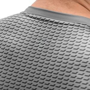 <b>Men's</b> Gray Textured Long Sleeve Athletic Compression Shirt Slim Fit Crew Neck <b>Base</b> <b>Layer</b> Training Top for Gym Fitness Workout - Product Image 4