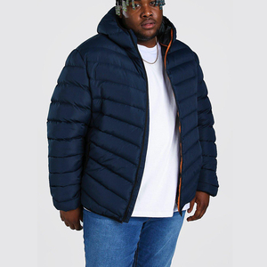High Quality Custom Men's Shiny Winter Canvas Stand Collar Oversized <b>Zip</b>-<b>Up</b> Puffer <b>Jacket</b> - Product Image 4